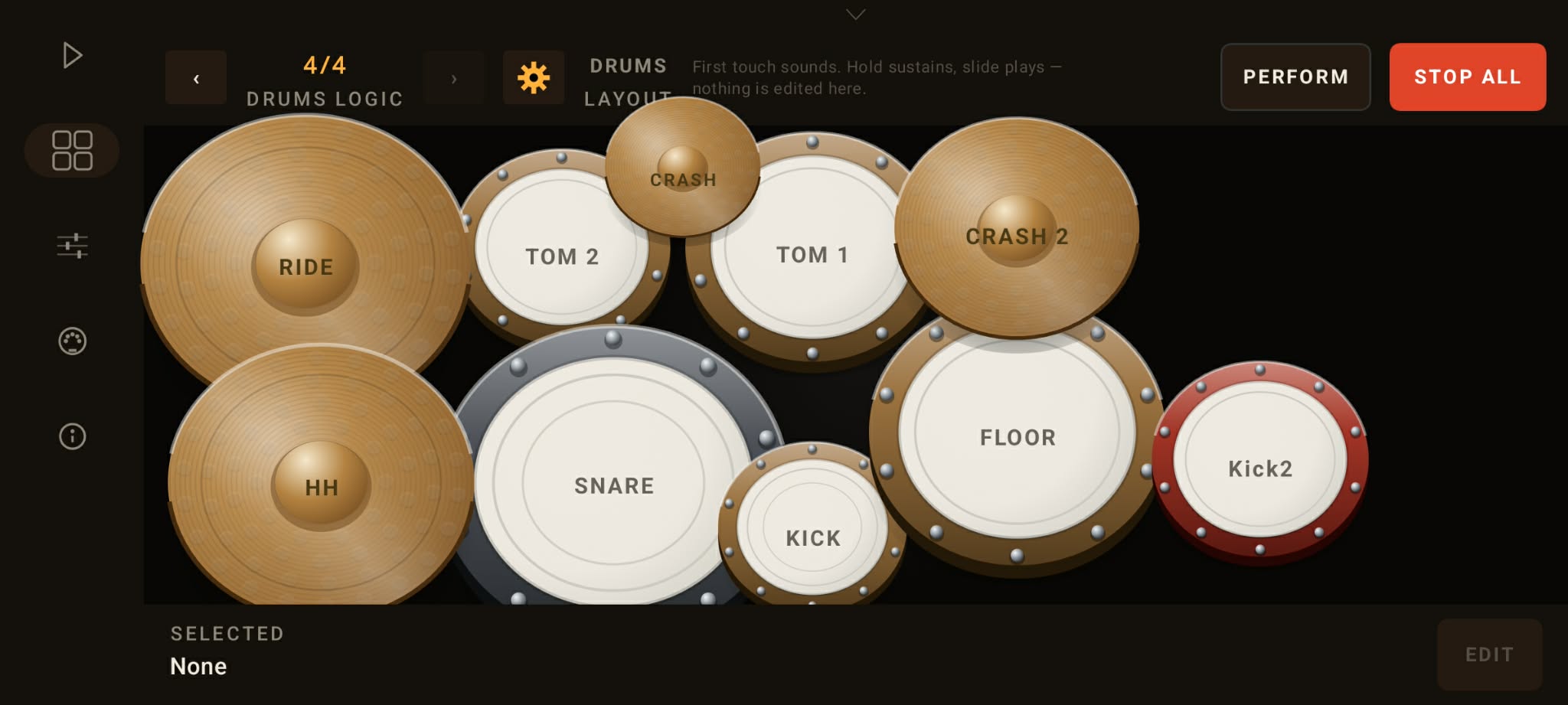 PADS Drums Layout