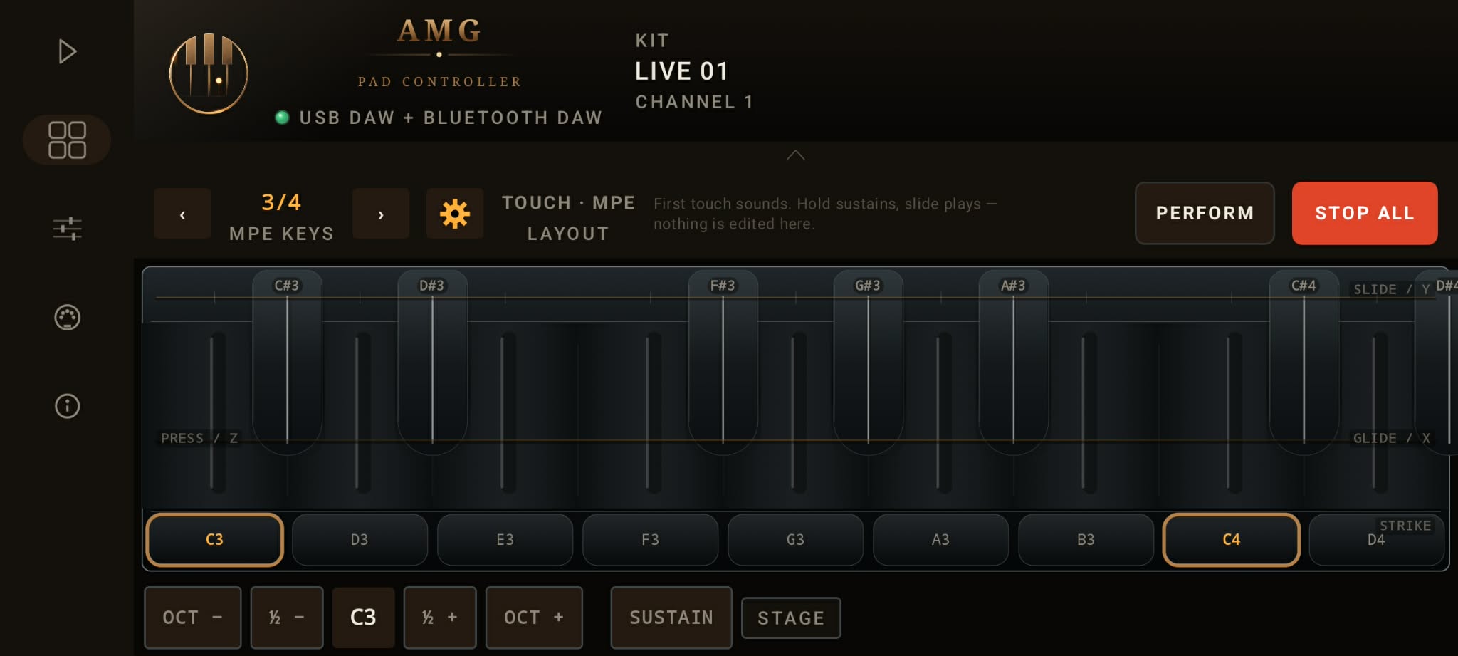 PADS Touch MPE Layout